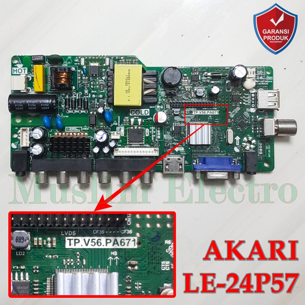 Mainboard LED TV Akari LE-24P57 24P57