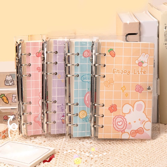 

PROMO BESAR RABBIT BEAR Binder A6 SET PVC dengan loose leaf 1 Lembar GRID GARIS