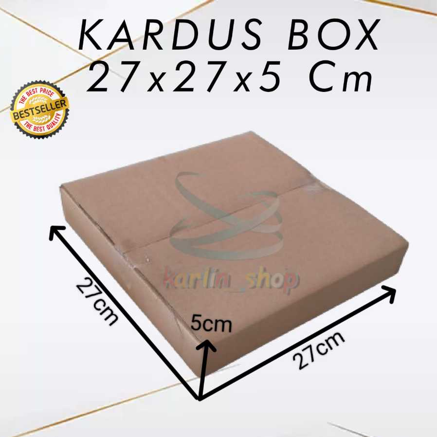 

Kardus box packaging 27x27x5 Cm polos baru