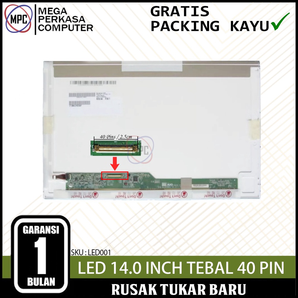 LCD LED Laptop Lenovo G4 G45 G41 14 inch 4 pin tebal w L4Z9