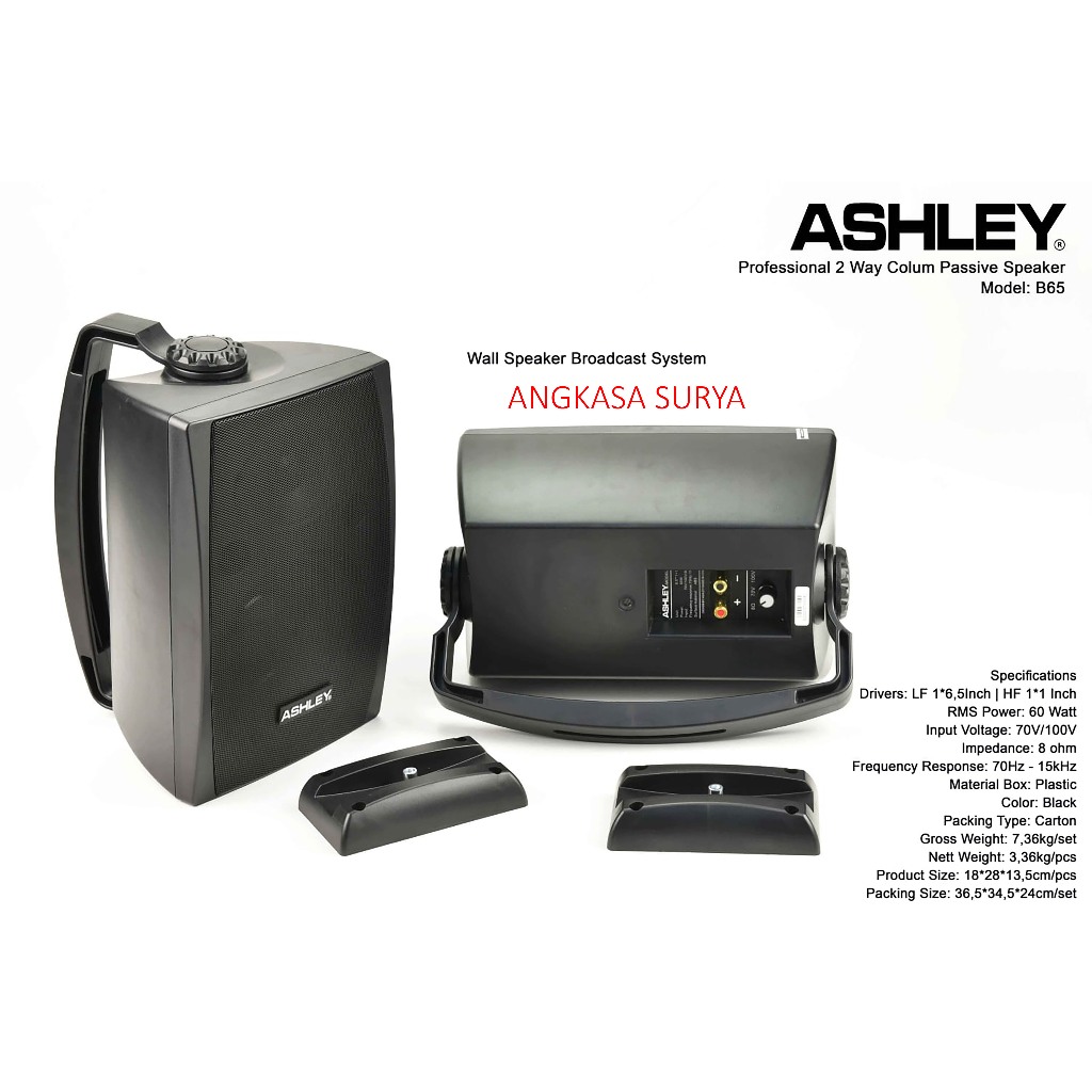 Speaker Pasif Ashley B65 Original / Wall Speaker 6,5 inch Monitor Ashley B 65 Passive