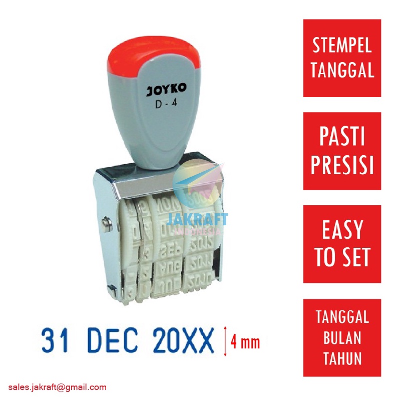 

TREND 1 Pcs Stempel Cap Tanggal Bulan Tahun JOYKO D4 Date Stamp 4 mm