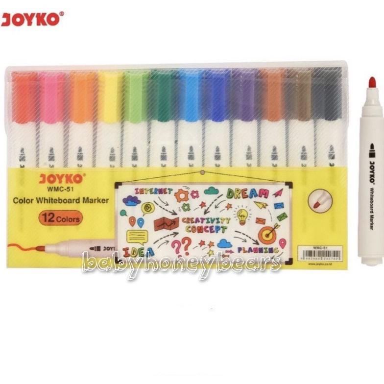 

TERLARISSS WMC51 Color White Board Marker Spidol Papan Tulis Joyko
