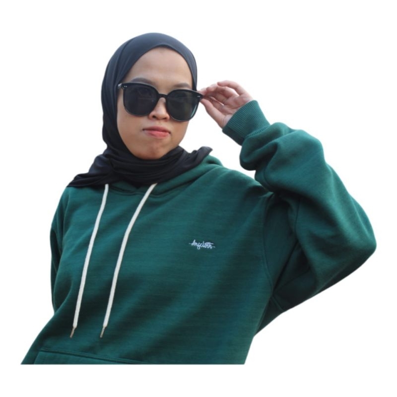 JAKET HOODIE PRIA WANITA HIJAU BOTOL ANSCLOTH