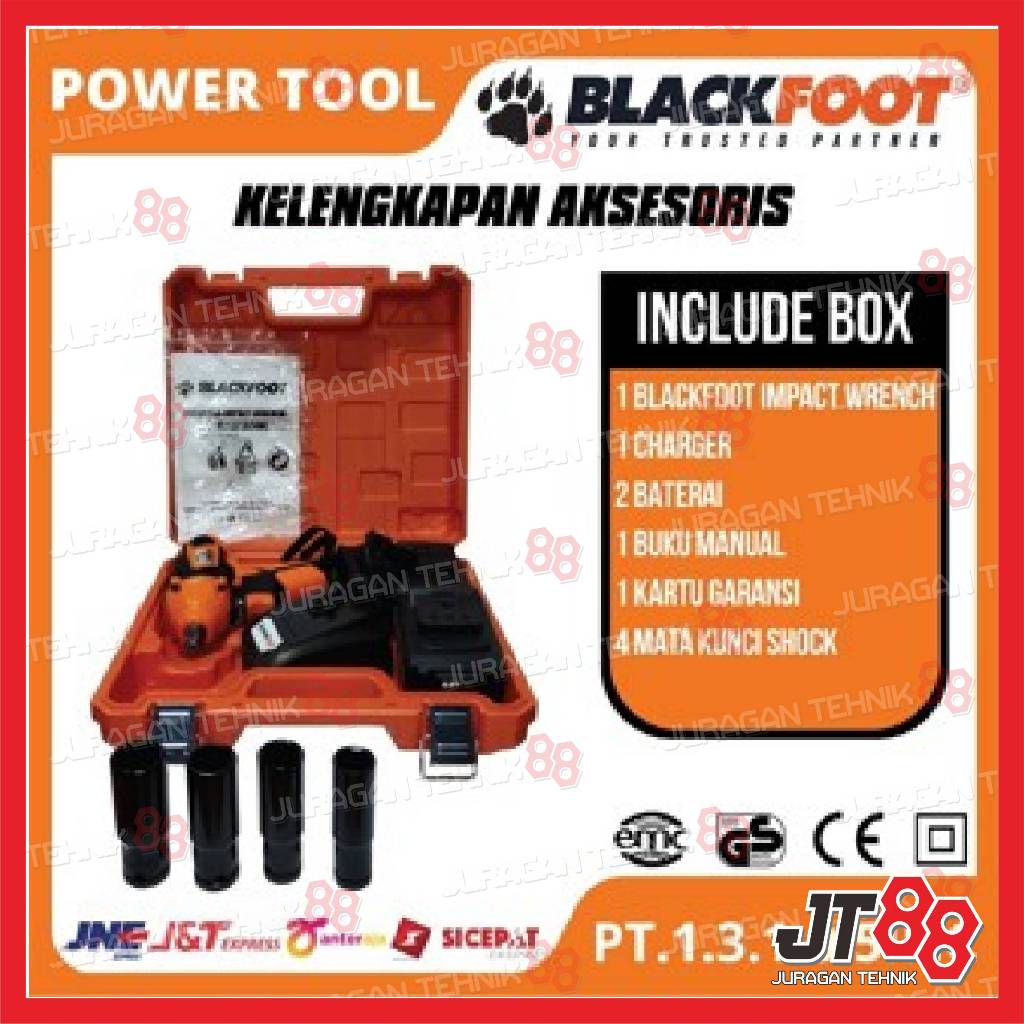 BLACKFOOT - Mesin Impact Wrench Baterai Cordles Impact Wrench