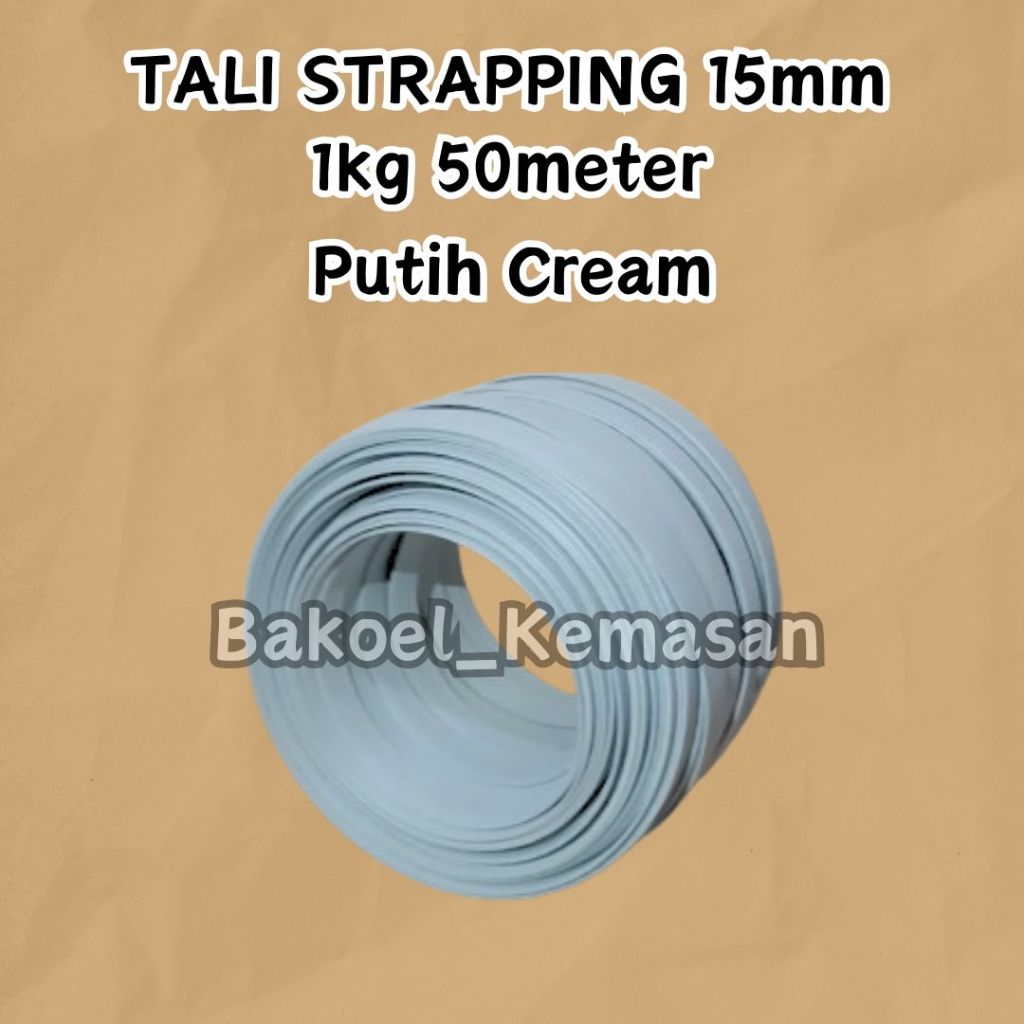 Tali Strapping Band 15mm / Tali Strapping 15 mm Plastik Ikat Packing Barang Putih 1Kg