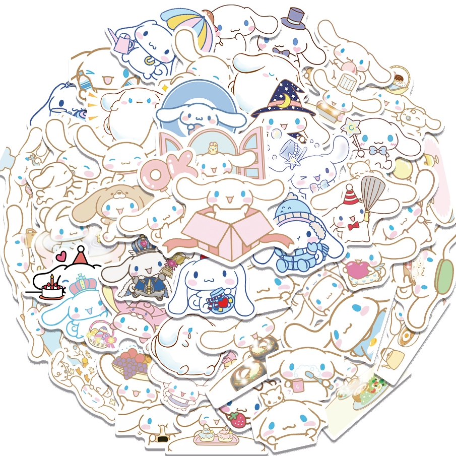 

[50PCS]Stiker Lucu Kartun Stiker Cinnamoroll Dog Decal Vinyl Stiker Anti Air-Sticker Aesthetic Buku Journal Koper Stiker Casing HP Stiker Laptop Helm Motor