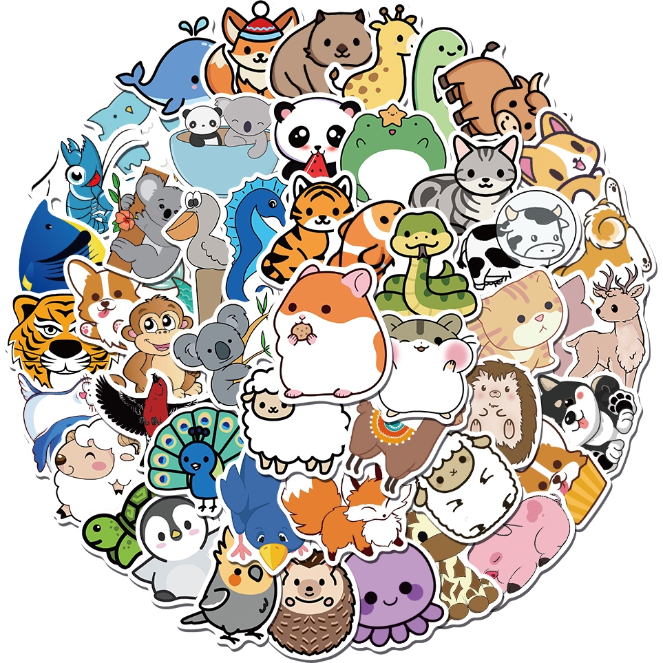 

[50PCS]Stiker Lucu Binatang Untuk Anak, Stiker Botol Air Tahan Air Untuk Anak, Paket Stiker Laptop Vinil Untuk Anak, Hadiah Kelas Untuk Siswa Sekolah Dasar