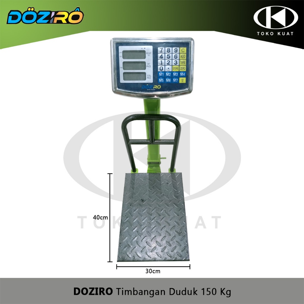 Timbangan Duduk 150 Kg DOZIRO Digital Scale Akurasi 20g Double Display