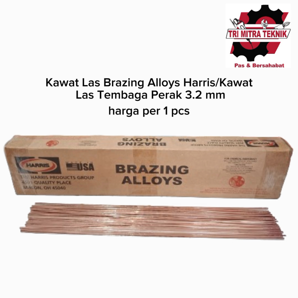 jual Kawat Las Brazing Alloys Harris/Kawat Las Tembaga Perak 3.2 mm