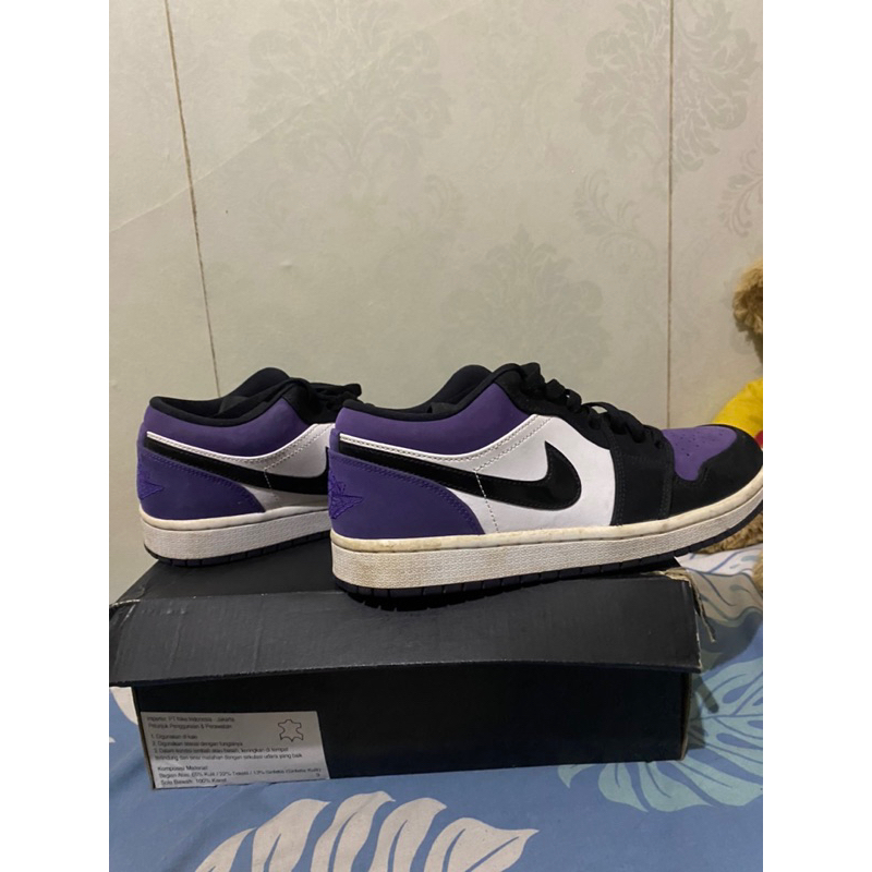 air jordan low white black court purple