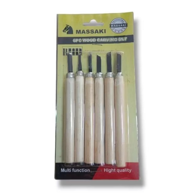 Pahat Ukir Cukil Kayu Wood Carving Tools Kecil Set 6 pcs Massaki