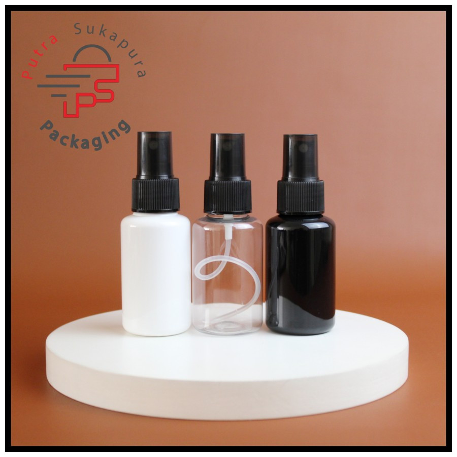 Botol spray 60ml tubular / botol spray 60 ML PET - spray hitam smoke
