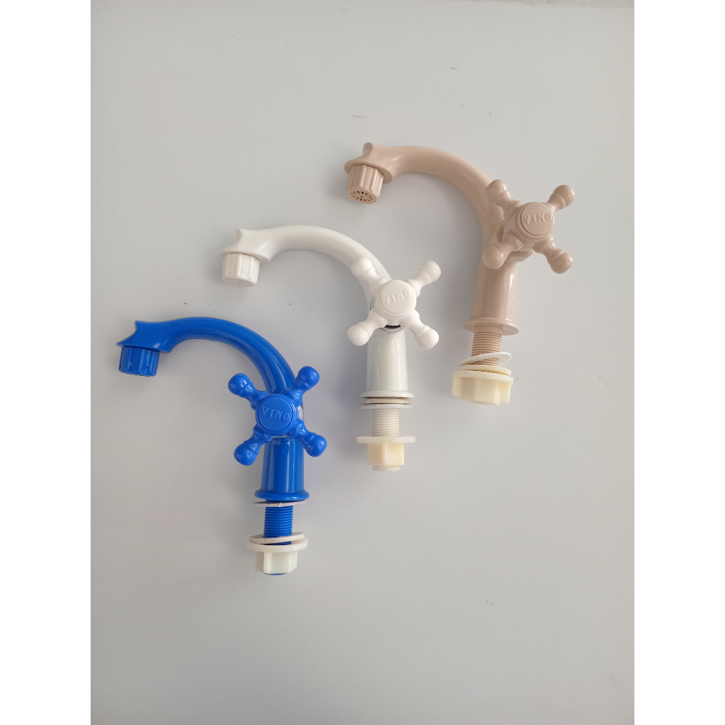 KRAN WASTAFEL VINO/ KRAN AIR PVC/ KRAN PLASTIK BIRU, PUTIH, IVORY