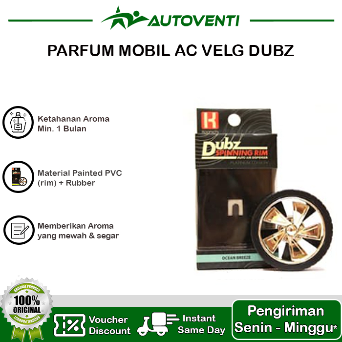 PARFUM JEPIT KLIP AC MOBIL MODEL BAN DUBZ SPINNING RIM HIGH QUALITY