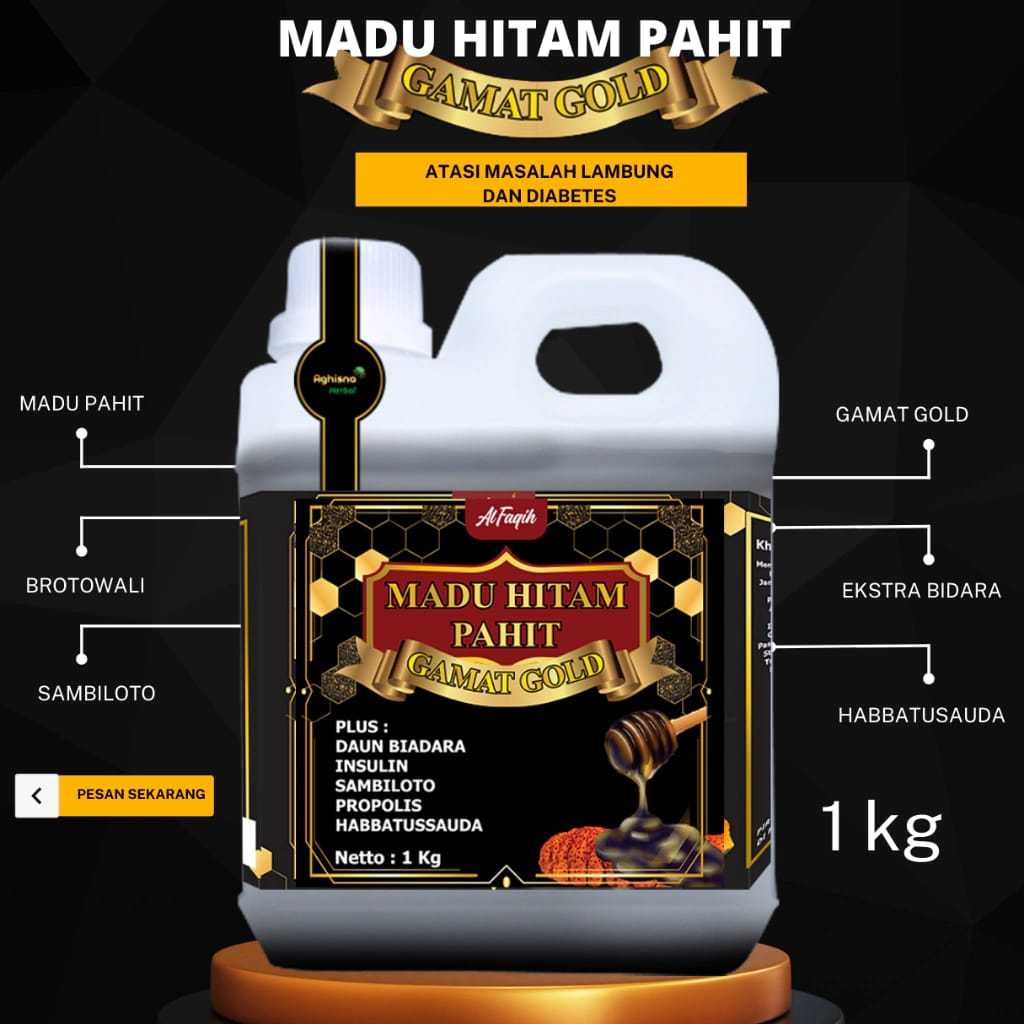 

RK60 Madu Hitam Pahit plus gamat gold 1kg herbal Diabet
