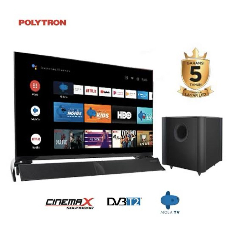 ANDROID TV POLYTRON 32 INCH SUBWOOFER SOUNDBAR SMART TV POLYTRON 32 INCH