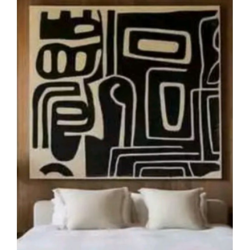 lukisan abstrak modern lukisan dinding ruang tamu kantor  hotel