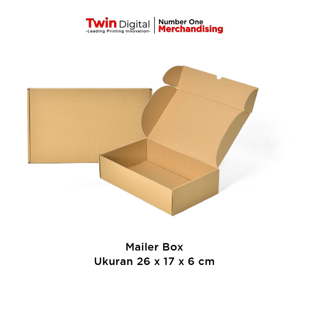

Twindigital Box Kardus / Hampers Box / Kardus Olshop / Corrugated - Mailer Box Polos Uk 26x17x6 cm