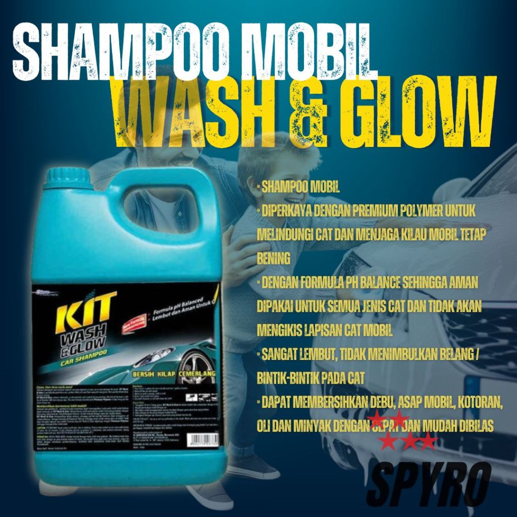 Shampo Mobil Kit Wash & Glow 3,7 L / Shampo Mobil Kit
