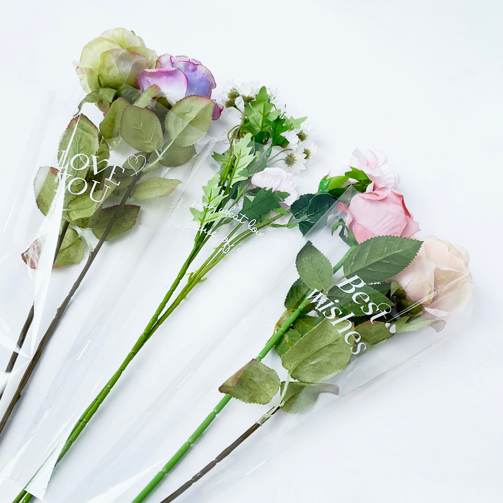 Plastik Bungkus Bunga Buket Instan Wrapping Bening Transparant