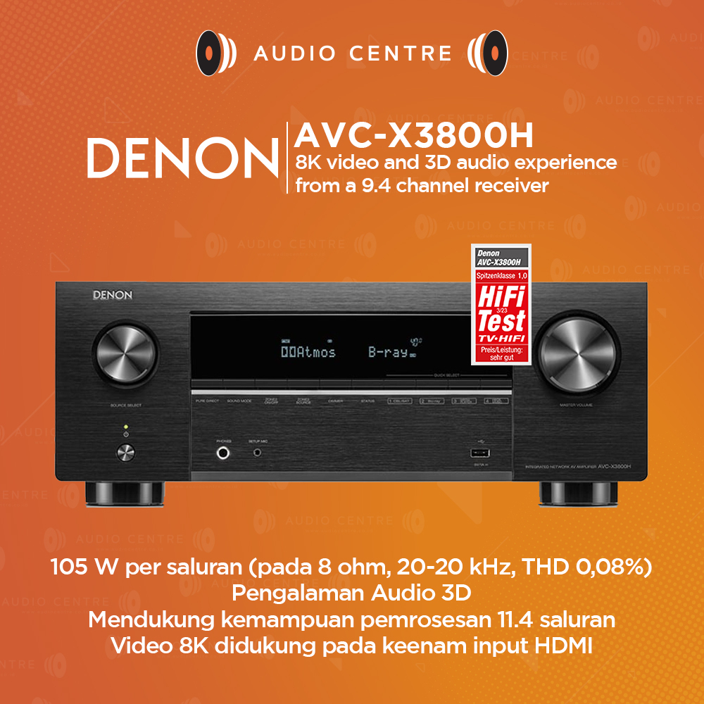 Denon AVC-X3800H AVCX3800H AV Receiver 9.4 ch Dolby Atmos 4K 8K