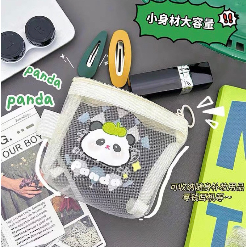 Minzy - Pouch Mini Transparan Motif Lucu / Tempat Penyimpanan Aksesoris Kecil / Dompet Koin/Tas Kosm