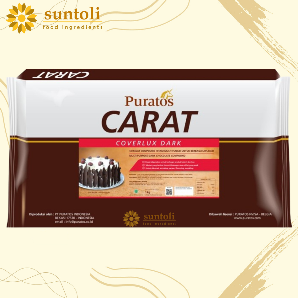 

PURATOS CARAT COVERLUX DARK / Cokelat Compound Premium Serbaguna - 1 kg