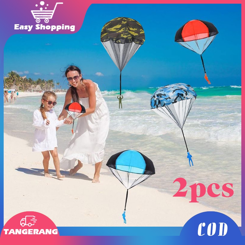 2pcs Mainan Parasut Anak Mainan Anak Terjun Payung Terjun Payung Mainan Payung Terjun