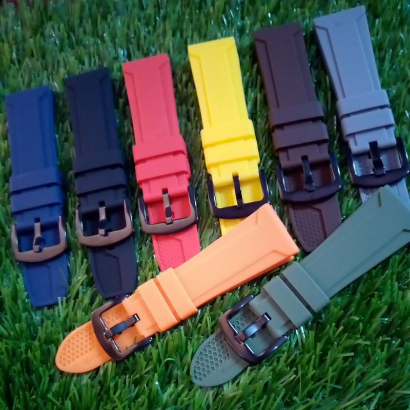Strap Tali Jam Tangan Karet Rubber Tali Jam Alexander Christie/Expedition Ukuran 22mm 24mm 26mm