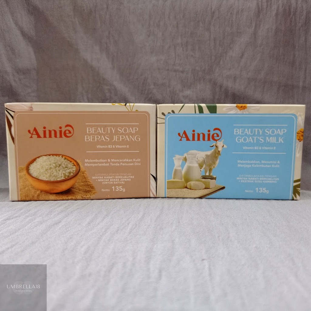 AINIE Beauty Soap 135g / Beras Jepang / Goats Milk / Sabun Mandi / Sabun Batang / Sabun Susu Kambing