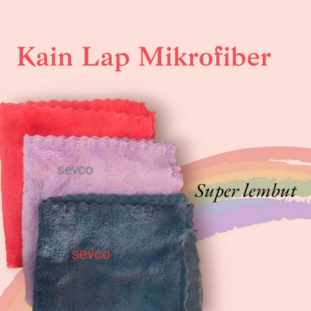 Kain Lap Serbet Piring Mikrofiber Kecil Lembut/ Kain Lap Dapur Serbaguna