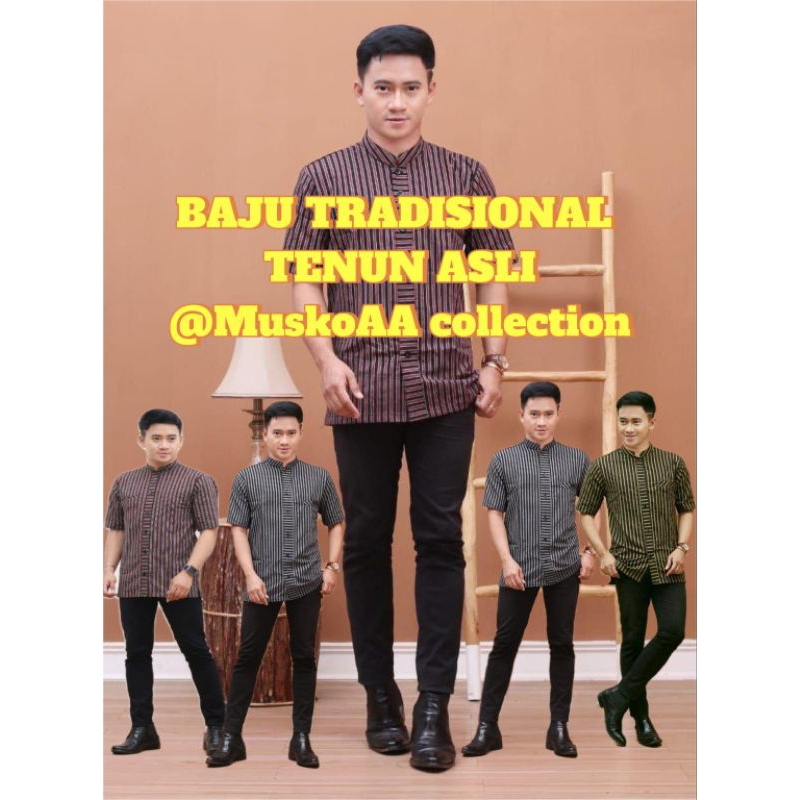 HEM LURIK KEMEJA TRADISIONAL HEM ADAT JAWA KEMEJA LENGAN PENDEK TERMURAH