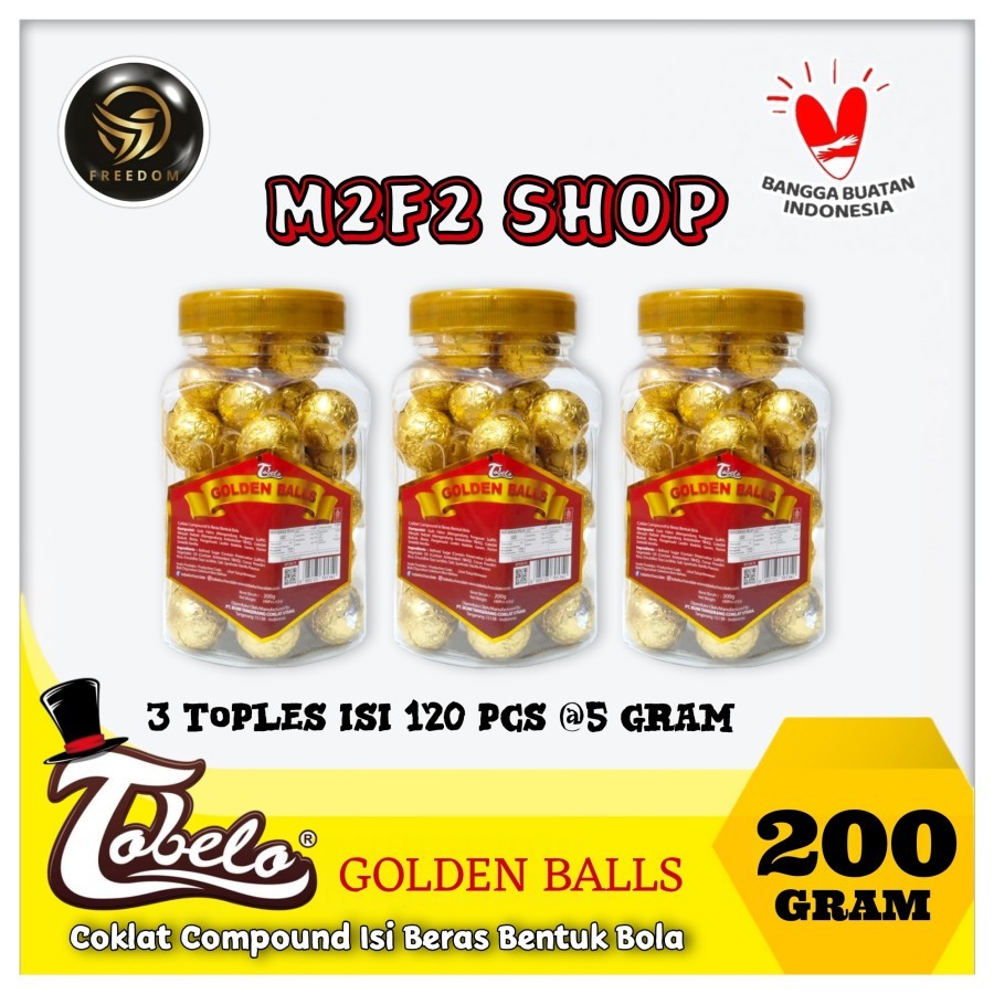 

Tobelo Golden Balls Chocolate Compound Jar | Cokelat Bola Emas Toples - 200 gr (Kemasan 3 Pcs)