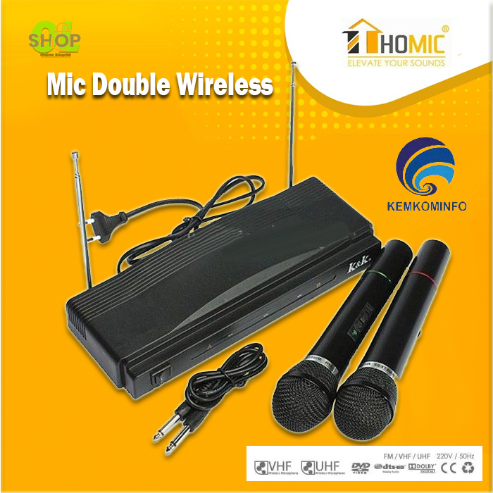 Homic Microphone HM 306 - Mic Double Wireless / Mic / Mikrofon