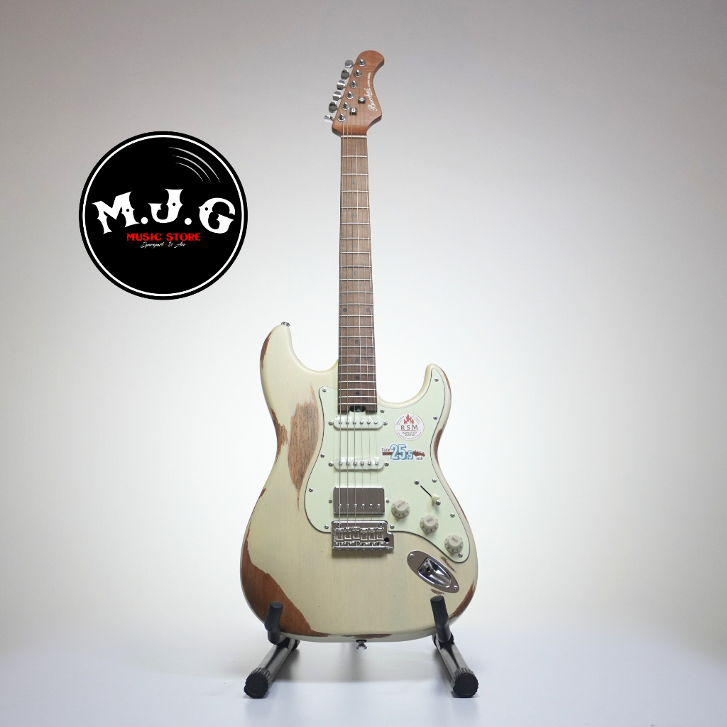gitar elektrik bacchus stratocaster BSH OWH AGED RSM global series relic finished