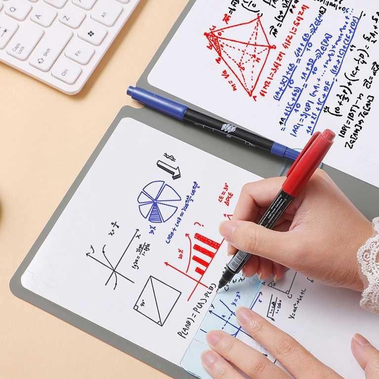 

KODE L3E3 Papan Tulis Portable A5 Whiteboard Notebook PU Leather with Pen JS1