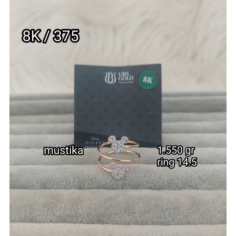 Cincin spiral model mickey 8K / 375 - Mustika
