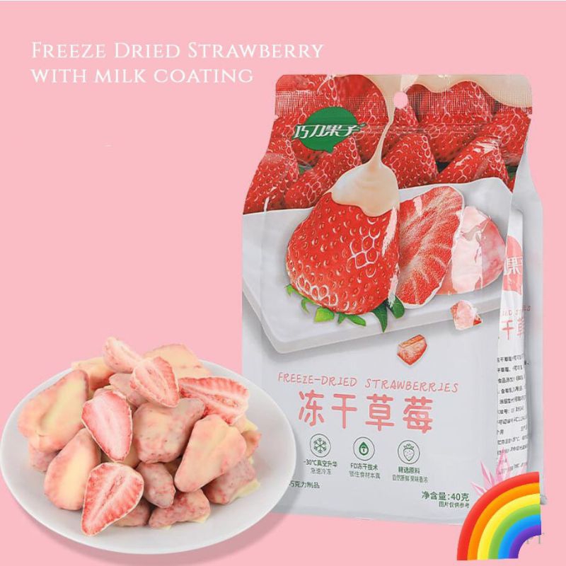 

freeze Dried Strawberry Mangga Mix Buah Dibalur Susu