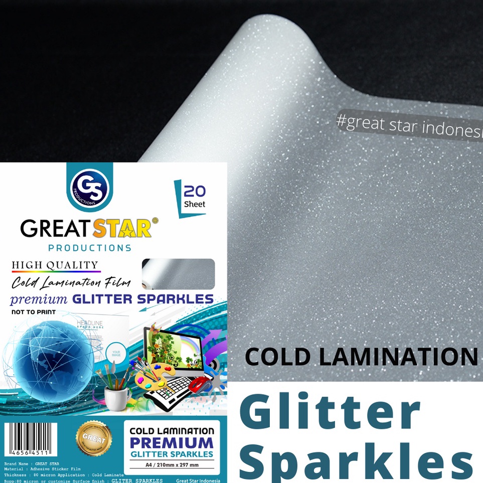 

Cold Lamination FilmLaminasi Dingin Premium Glitter sparkle A42 KODE A4J3