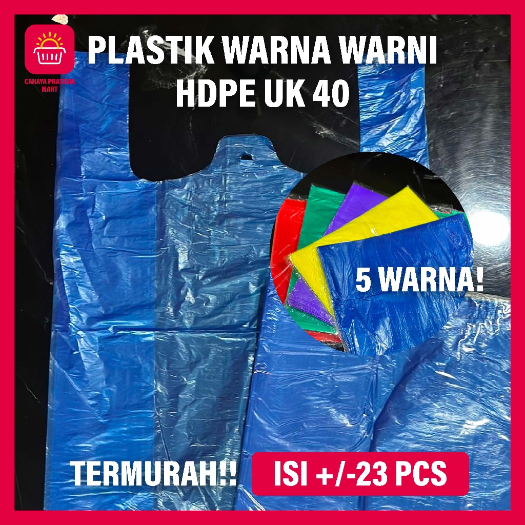 Kantong Plastik Kresek Warna Warni HDPE TEBAL UK 40 KRESEK WARNA