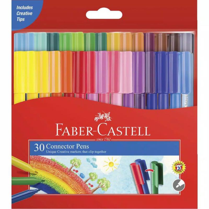

BERKUALITAS Connector Pen 3 Warna Faber Castell Spidol Warna