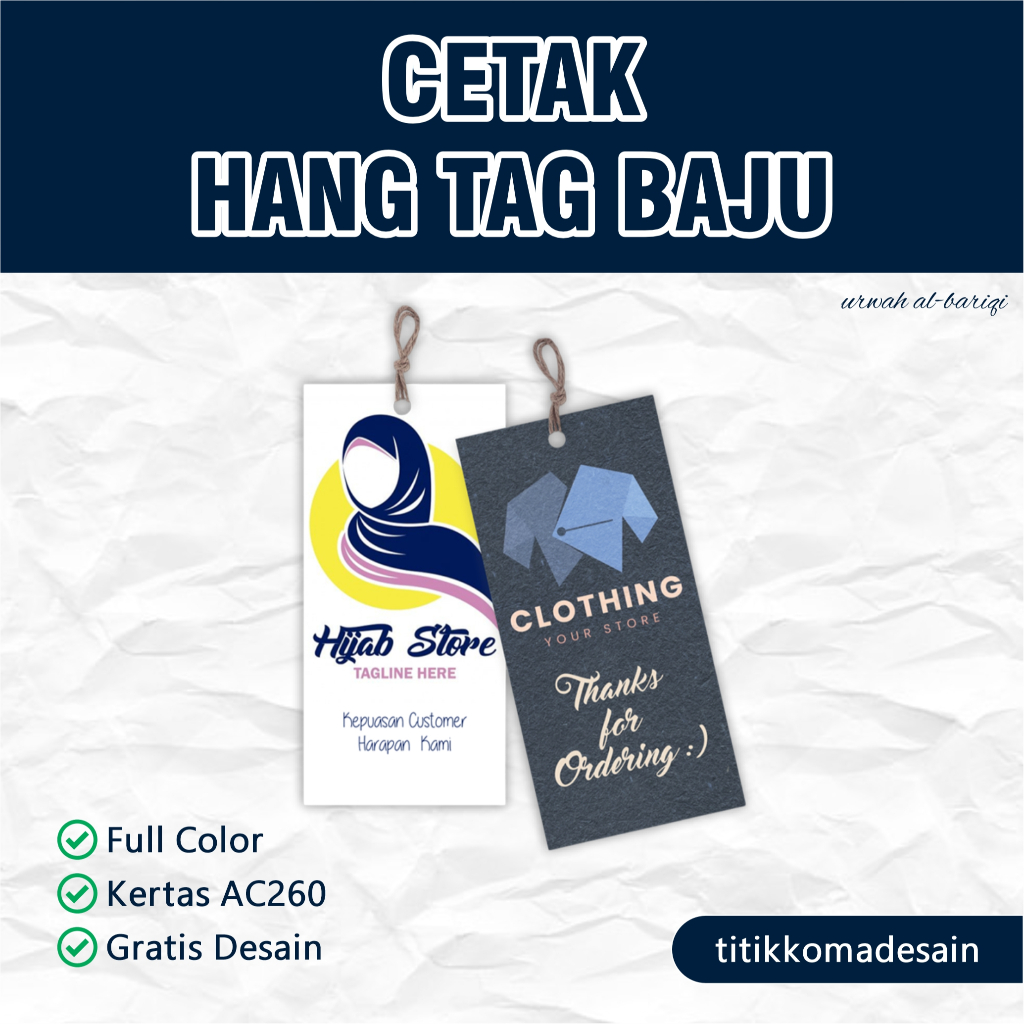 

Hangtag Baju / Label Kertas Baju