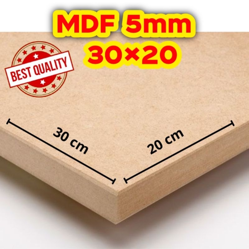 Papan MDF Murah Ukuran 30 cm x 20 cm Tebal 5 mm Papan Kayu Hiasan Dinding Bingkai Foto Mdf