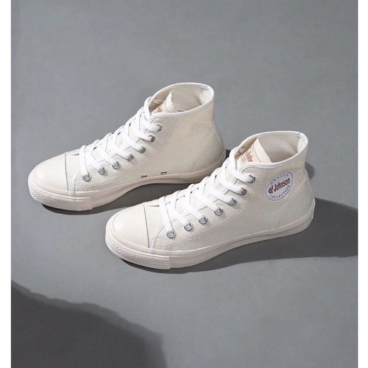 UNIK Johnson Basic High Milky Sepatu Putih Sekolah Pria Laki Laki Dewasa Cowok Cowo Distro Keren Bua