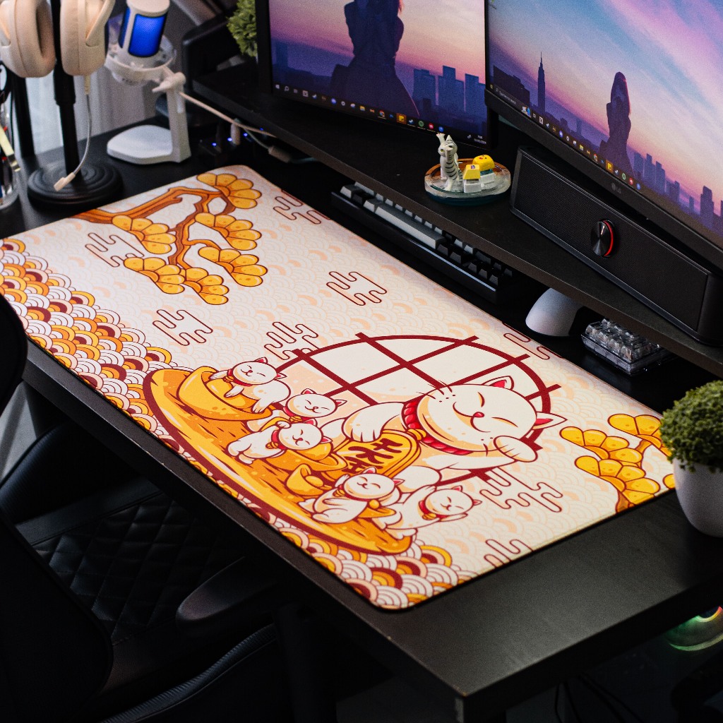 Mouse Pad Japan Maneki Cat DeskMat XL XXL Mousepad Japanase Jepang Waterproof
