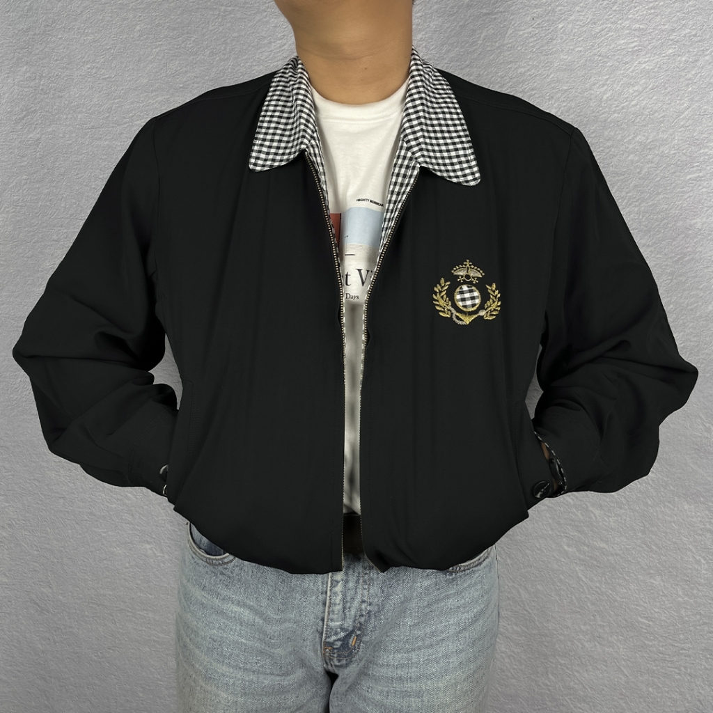 Jaket Casual Vintage Harrington Tracktop - Danpol Hitam