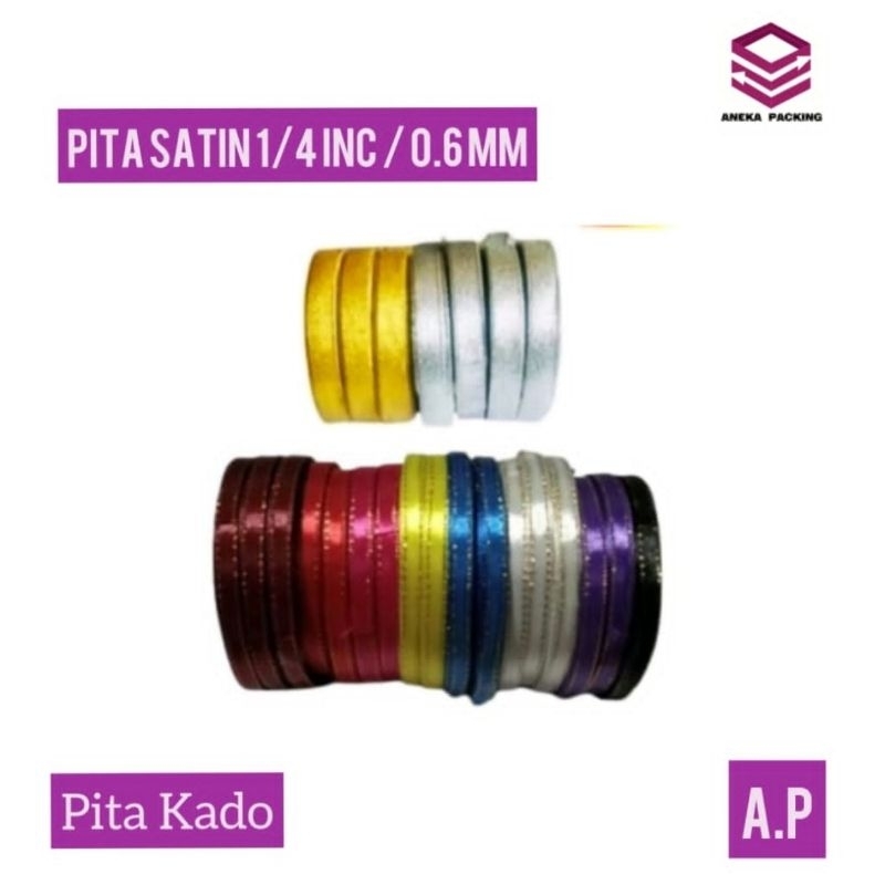 

Pita Satin Lis mas 1/4 inc(0.6 mm)/Pita Glitter 1/4 inc