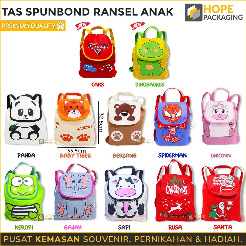 

WOW Tas Spunbond Ransel Serut Animal Goodie Bag Souvenir Birthday Anak Ransel Hampers Snack Tas Ultah Tas Serut Animal Tas Anak