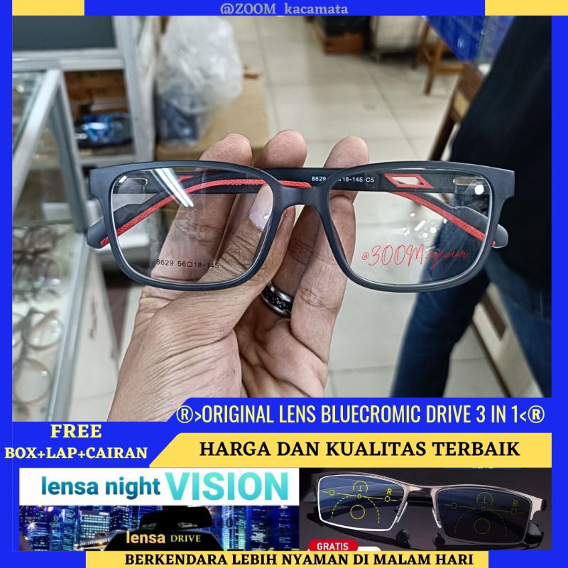 KENZO-Kacamata Pria Sporty Minus | Antiradiasi Photocromic Blueray 3 IN 1| Kacamata Baca Plus Antira